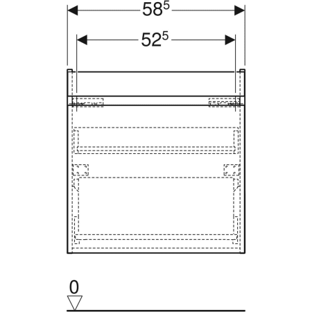 501.905.00.1 Шкафчик для раковины Geberit Renova Plan, с одним выдвижным ящиком и одним внутренним выдвижным ящиком Geberit  - Вид №47