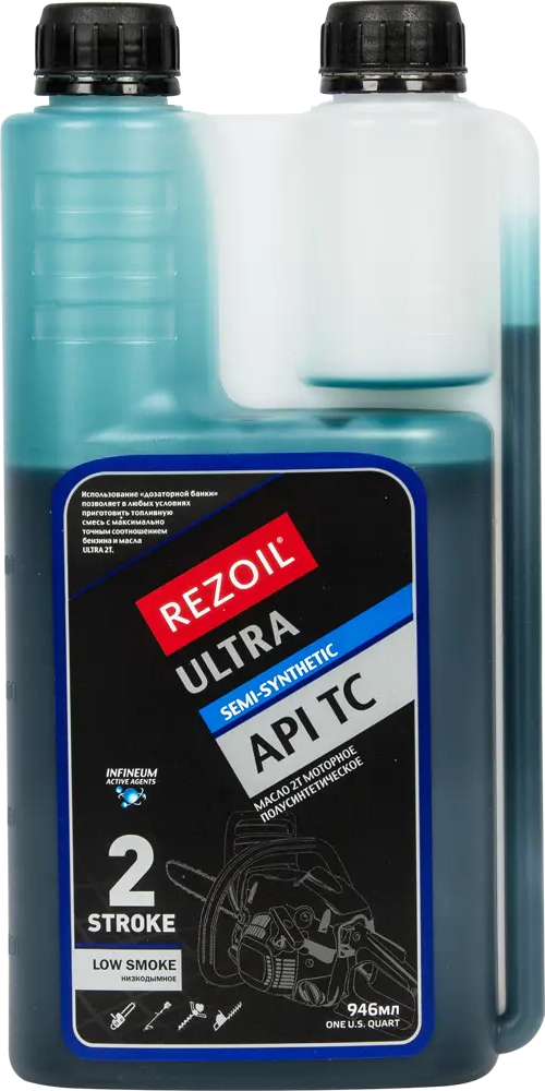 Rezer Rezoil Ultra - полусинтетическое моторное масло для двухтактных двигателей 946 мл 14457651