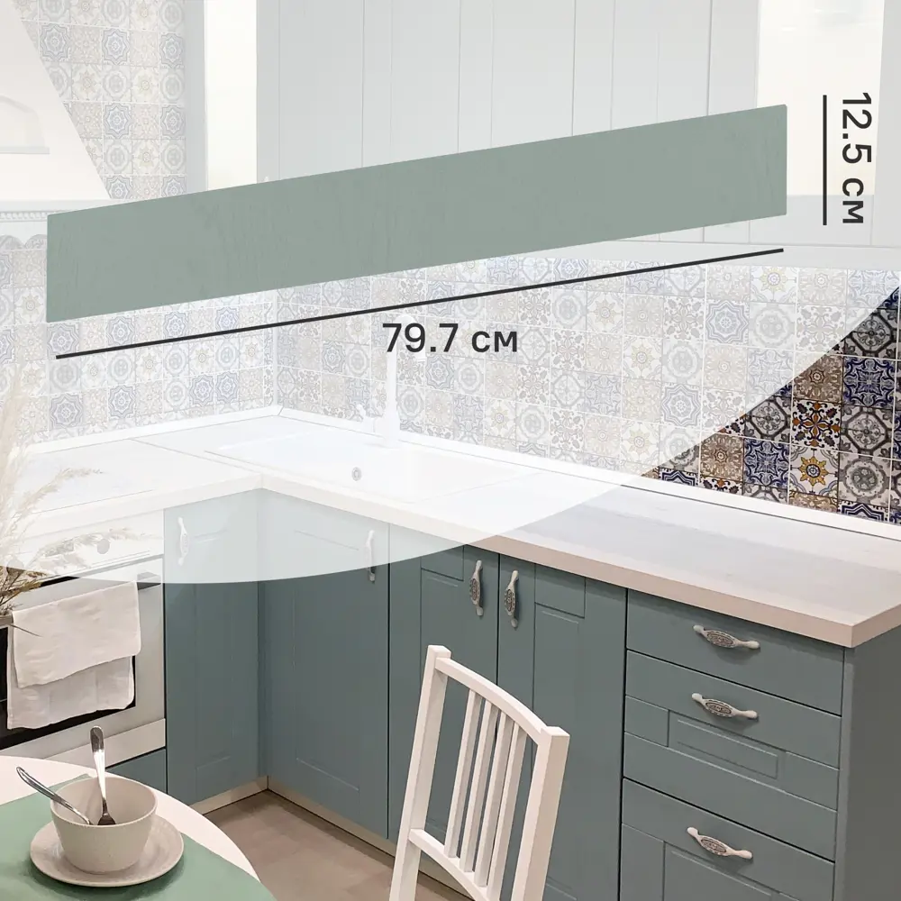 Фасад выдвижного ящика Томари 79.7x12.5см KONSENSA МДФ цвет голубой STLM-2118562