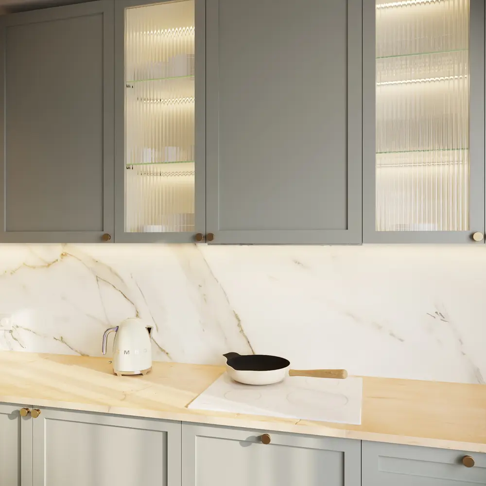 Фальшпанель KONSENSA Кинель для кухни в серо-зеленом цвете 89398720 STLM-1572150 - Вид №13