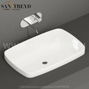 514301 Накладная раковина на столешницу  прямоугольная Kerasan Tribeca