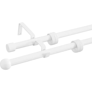 Карниз двухрядный раздвижной d19/16 мм шар 160-320 см цвет белый