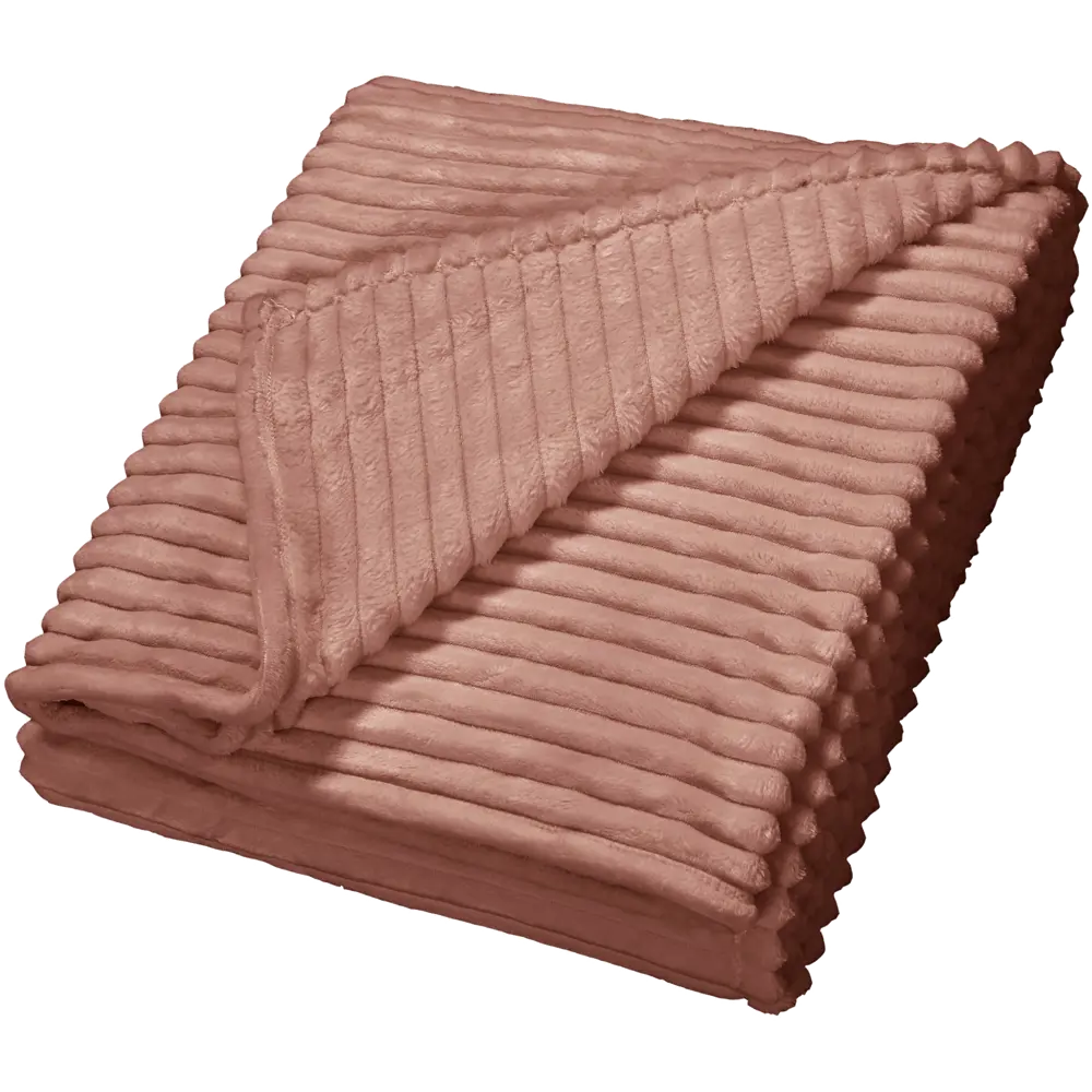 Плед Strips 150x200 см велсофт цвет брусничный Santreyd STLM-2014663 - Вид №2