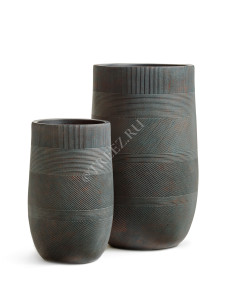 41.1020-0045-GG-75 Кашпо  ERGO - серия Graphics - Высокая округлая чаша - Окись с медной патиной Цветочная коллекция