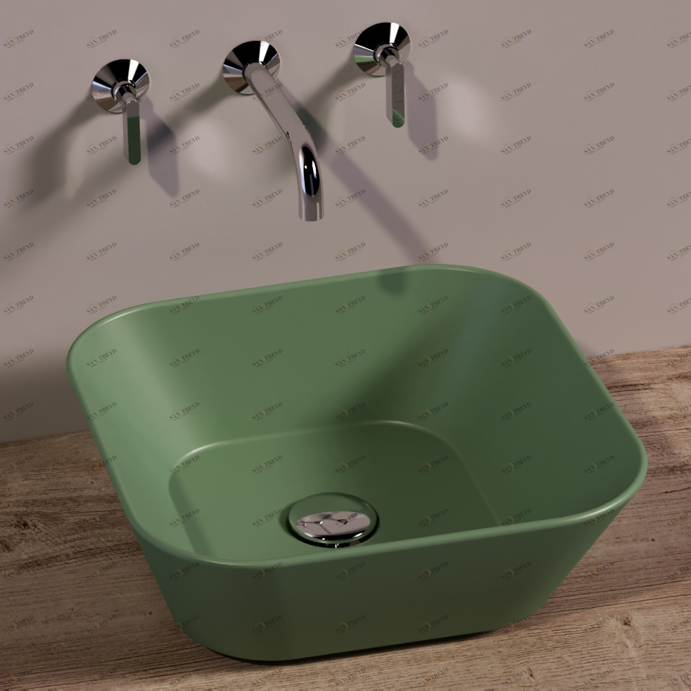 WA03MIRTOMATT Накладная раковина на столешницу  квадратная Simas 