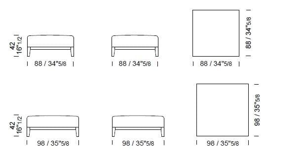 Квадратный бархатный пуф Borzalino ARCH-00086934 - Вид №2