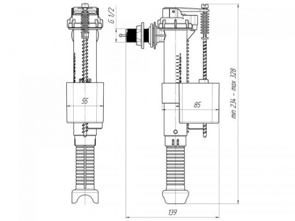 Клапан бок. 1/2 пласт. WC5010 (АНИ)  WC5010 АНИ пласт 14423 - Вид №1