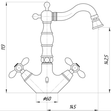 Смеситель MIGLIORE Princeton Plus ML.PRP-8044.BR для биде - бронза  - Вид №1