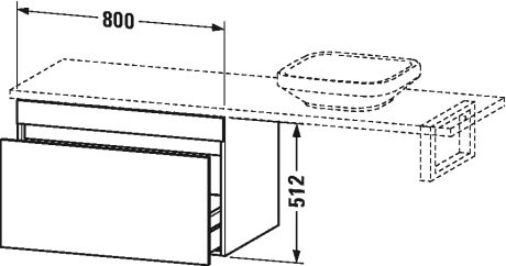 DS533400909 DuraStyle Шкафчик для консоли Светло-голубой матовый декор Duravit - Вид №1