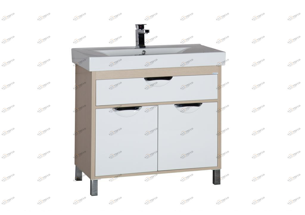 Тумба с раковиной Aquanet Гретта 90 светлый дуб 0017706900177118