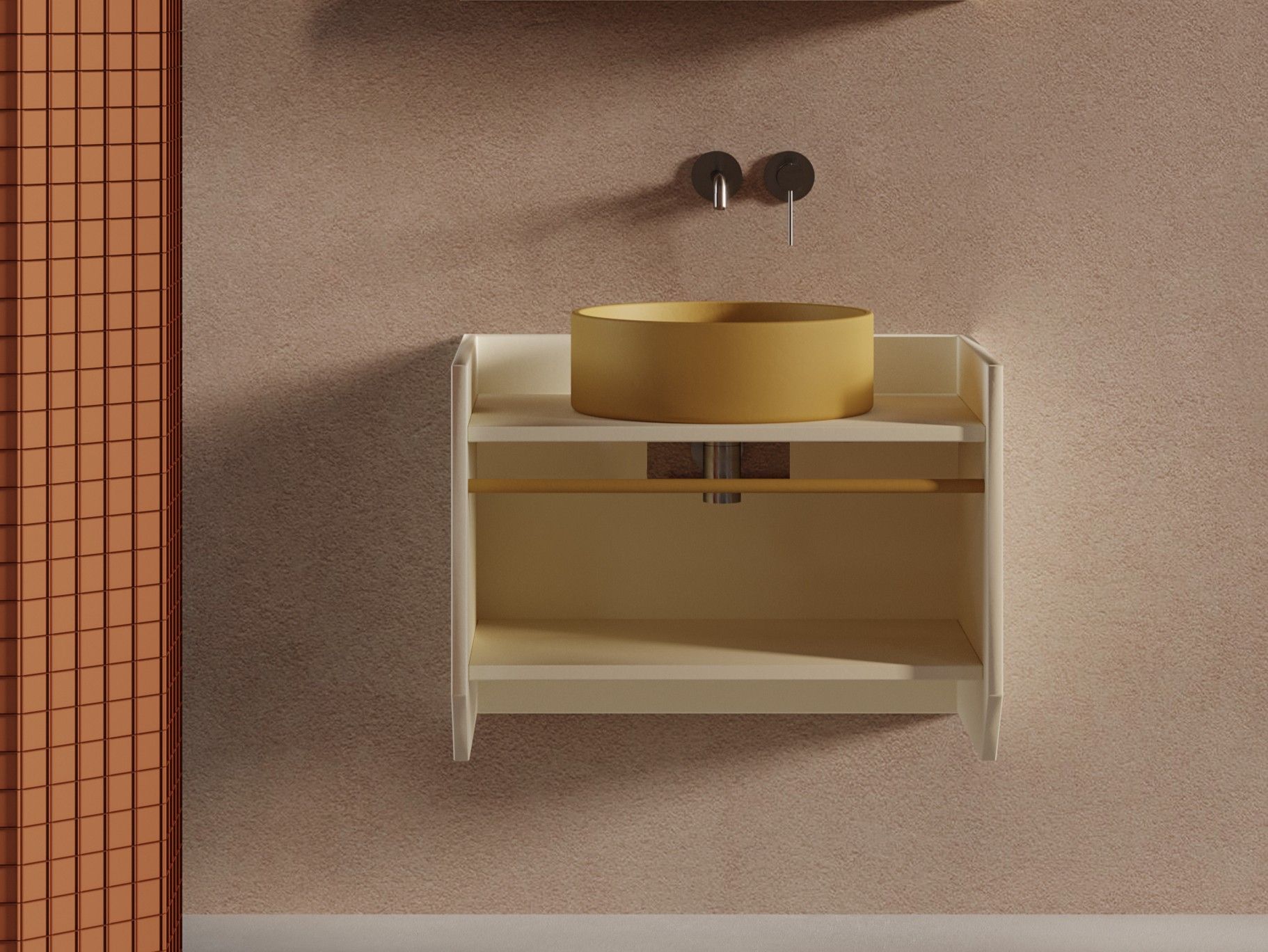 Подвесной шкаф для умывальника с держателем для полотенец Ex.T Swing ARCH-00136517 - Вид №1