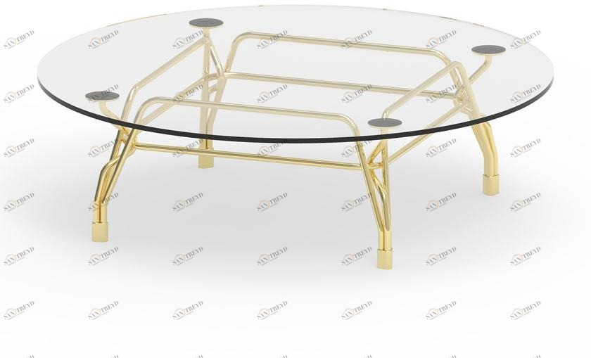 GHIDINI1961 Круглый журнальный столик из хрусталя Botany sun-id-1357444