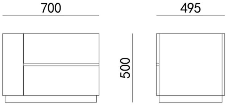 HC28 Cosmo Деревянная тумбочка с ящиками Bella 53c008 - Вид №1