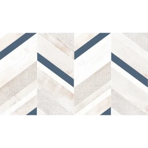 Декор настенный LB Ceramics Блю шеврон 25x45 см матовый цвет бежевый