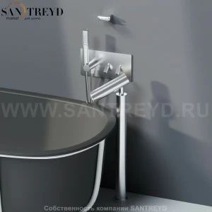 Agape SQUARE Смеситель для ванны хромированный матовый ARUB0935NLSP