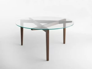 Casamania & Horm Круглый стол из дерева и стекла Autoreggente