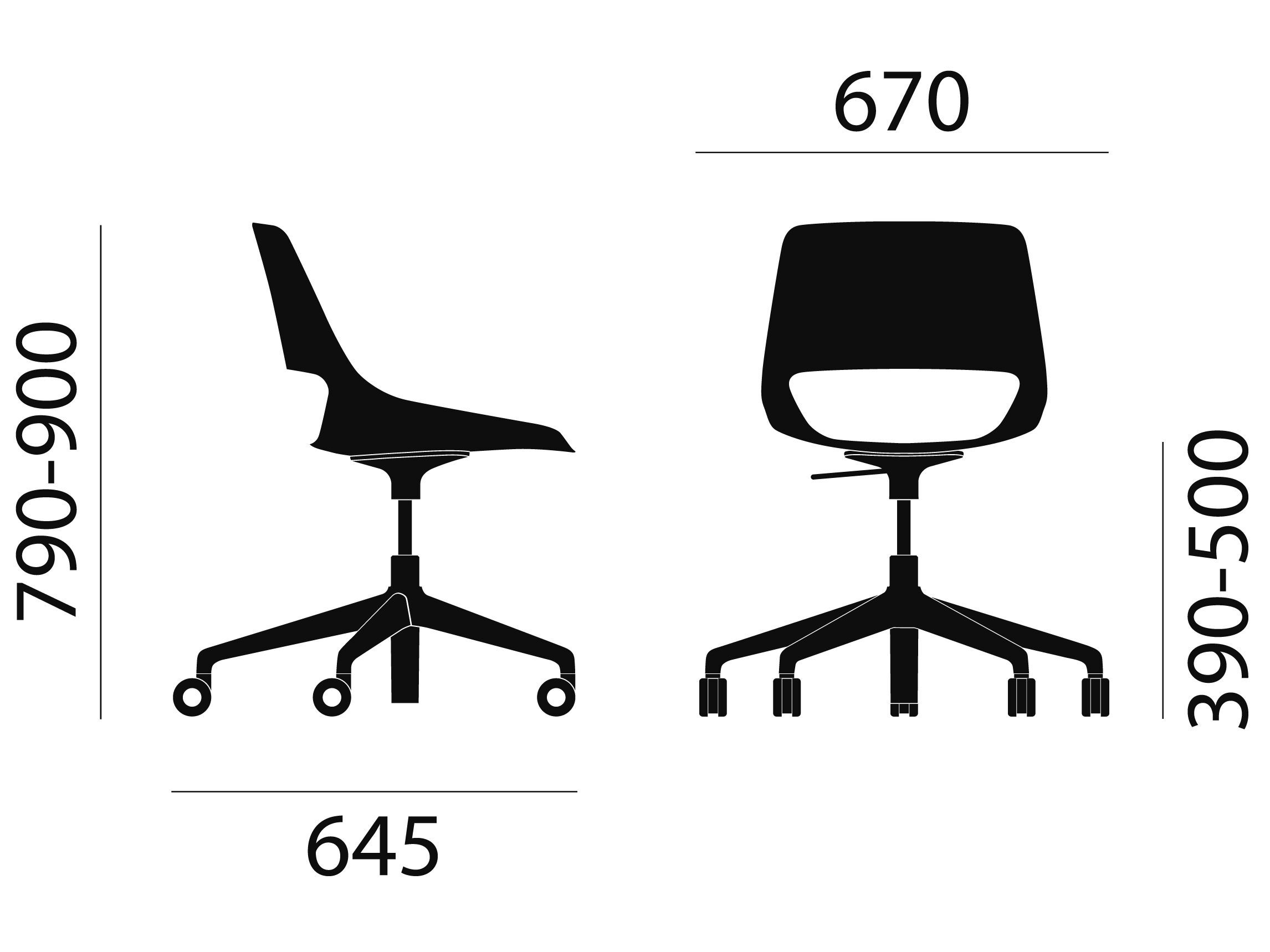 Вращающееся кресло из полипропилена с колесами Brunner scoop ARCH-00016185