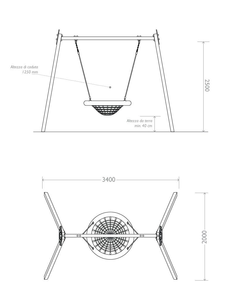 Переработанные пластиковые качели EUROCOMITALIA ALTALENA MONKEY ARCH-00032732 - Вид №2
