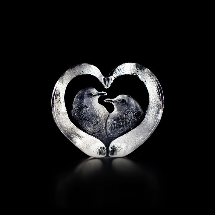 33849 Скульптура из прозрачного хрусталя "Горлицы", 85/70 мм. Maleras 