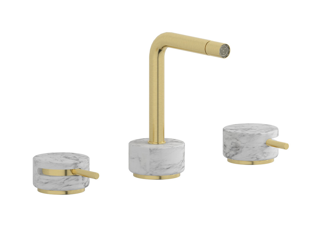 Смеситель для биде на 3 отверстия с донным клапаном WE ARE IB mm393is_1 Brushed Pale Gold Marmo