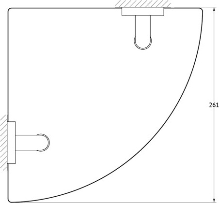 AVA 052 Полка угловая 2-х ярусная 26 cm ELLUX Avantgarde - Вид №1