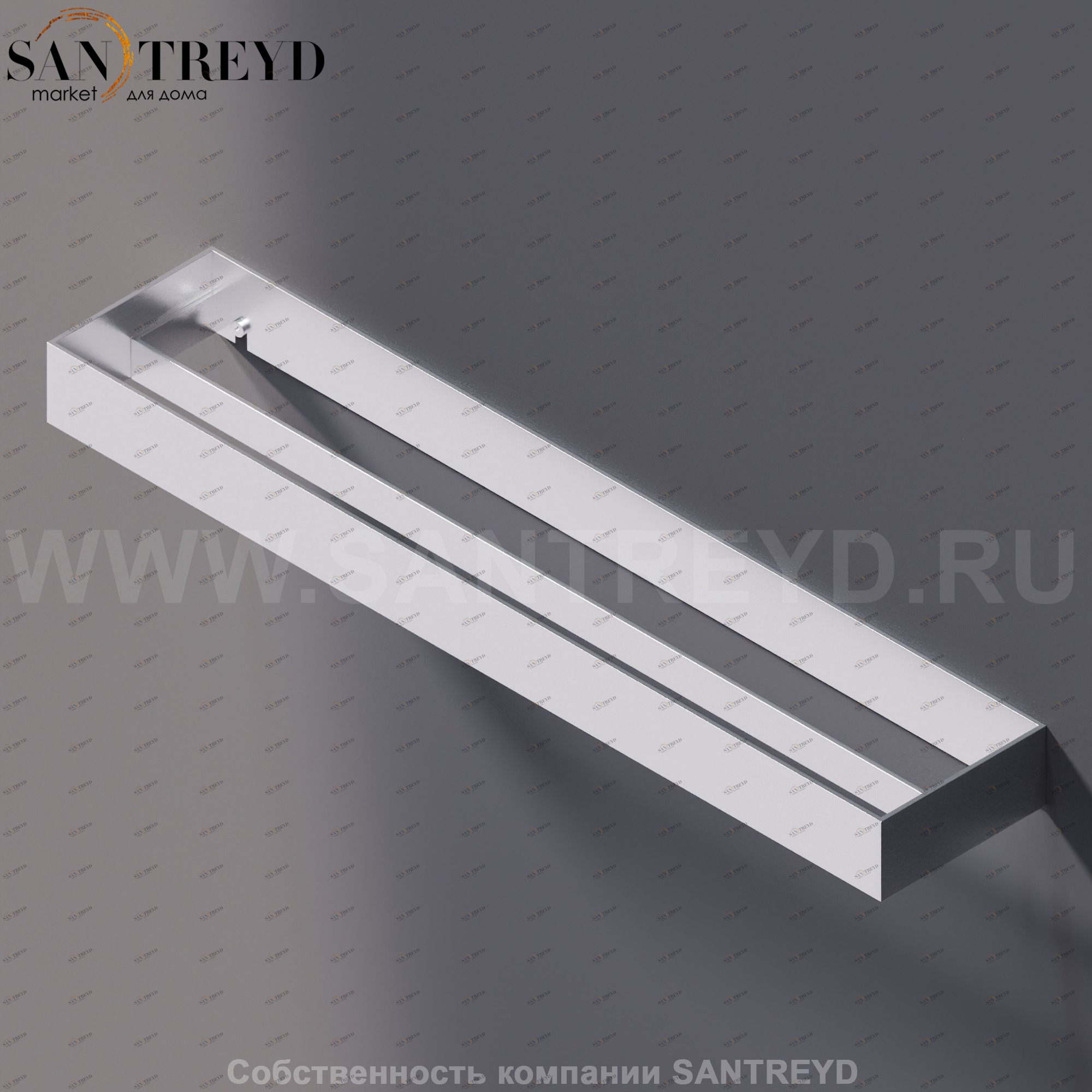 Agape 369 Двойной полотенцедержатель 60 см хромированный сатин A369209SP