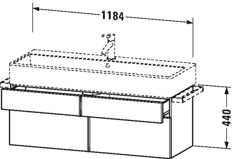 VA650901414 Тумбочка подвесная Vero Air #VA6509 1184 x 431 мм Терра, декор Duravit - Вид №1