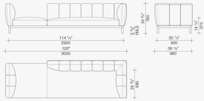 Lema Диван из ткани Warp sun-id-1388430 - Вид №6