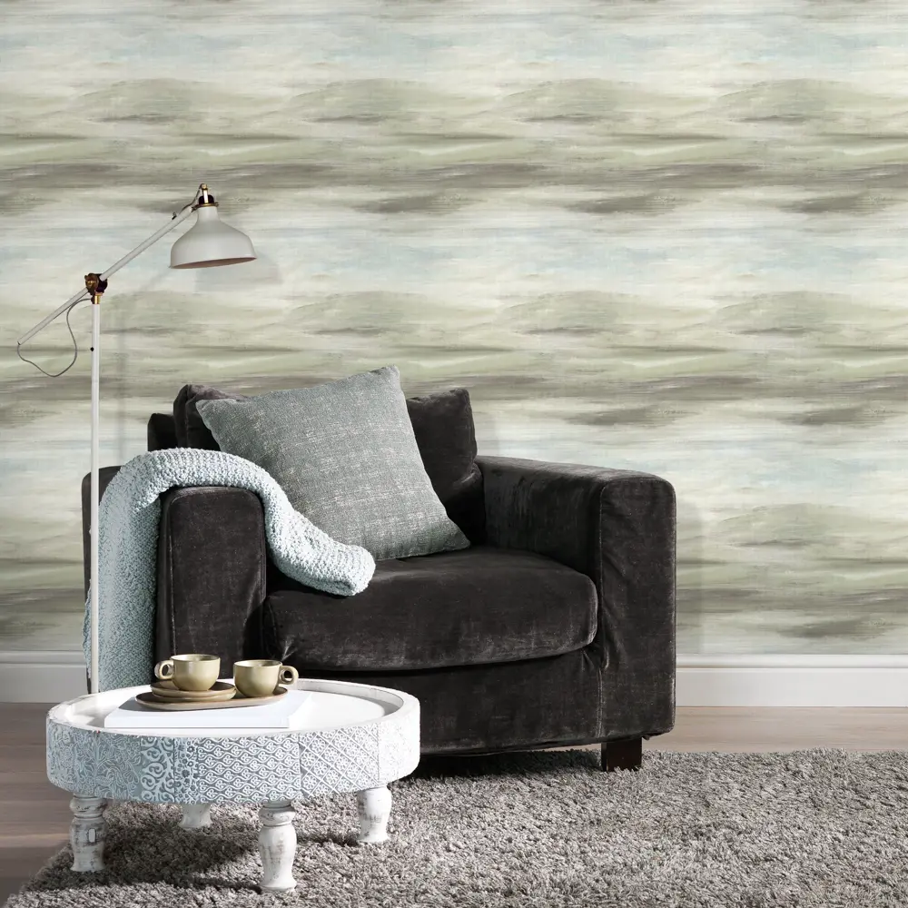 Обои флизелиновые Rasch poetry серо-зелёные 1.06 м 960518 STLM-2124802 - Вид №2