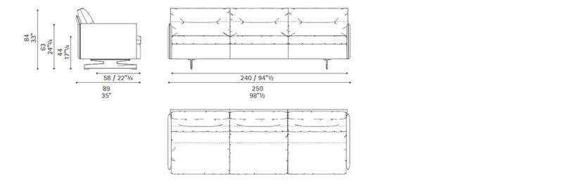 3-местный диван Poltrona Frau коллекция-диваны и кресла ARCH-00141292 - Вид №2