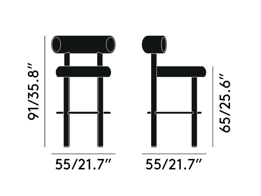 Высокий деревянный стул с тканевой подкладкой Tom Dixon Fat ARCH-00130395 - Вид №22