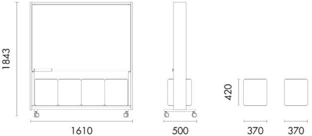 Grado Design Офисная доска из мдф на колесиках Walker Wal-sc-01 - Вид №7