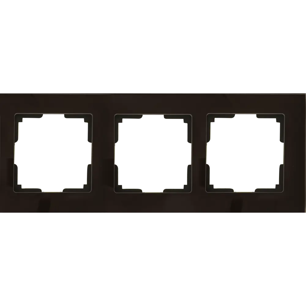 Рамка для розеток и выключателей Werkel Favorit 3 поста стекло цвет коричневый STLM-2107427