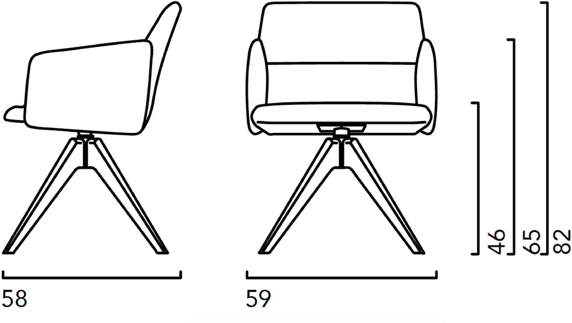 Crassevig Вращающийся стул на козелке из ткани Aura sun-id-1362823 - Вид №2