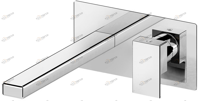 Fir Italia Смеситель для раковины настенный из латуни с тарелкой Kelio 63 sun-id-1403391