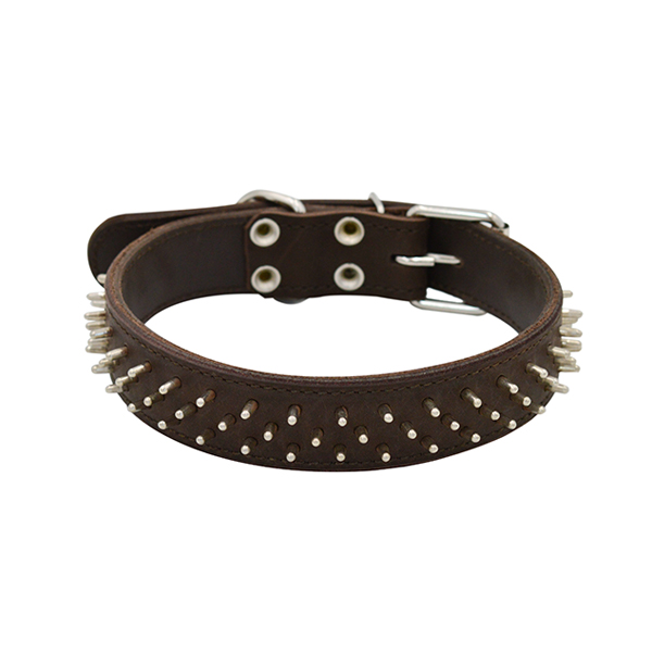 ПР0048215 Ошейник для собак Ёж 2сл 36мм 60см коричневый ZOOEXPRESS 