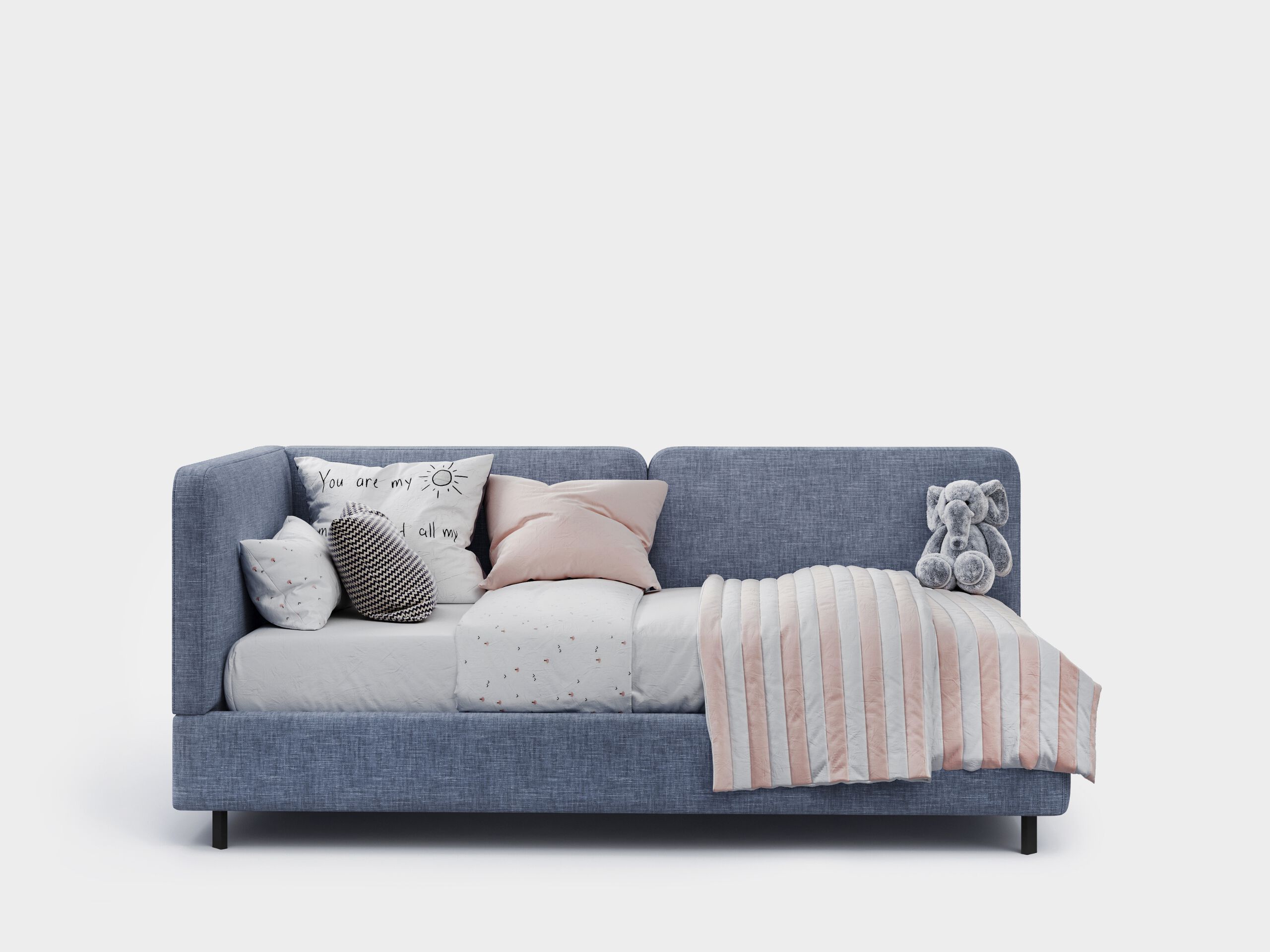 Односпальная кровать с мягким изголовьем Woodsoft TRENTO ARCH-00079873