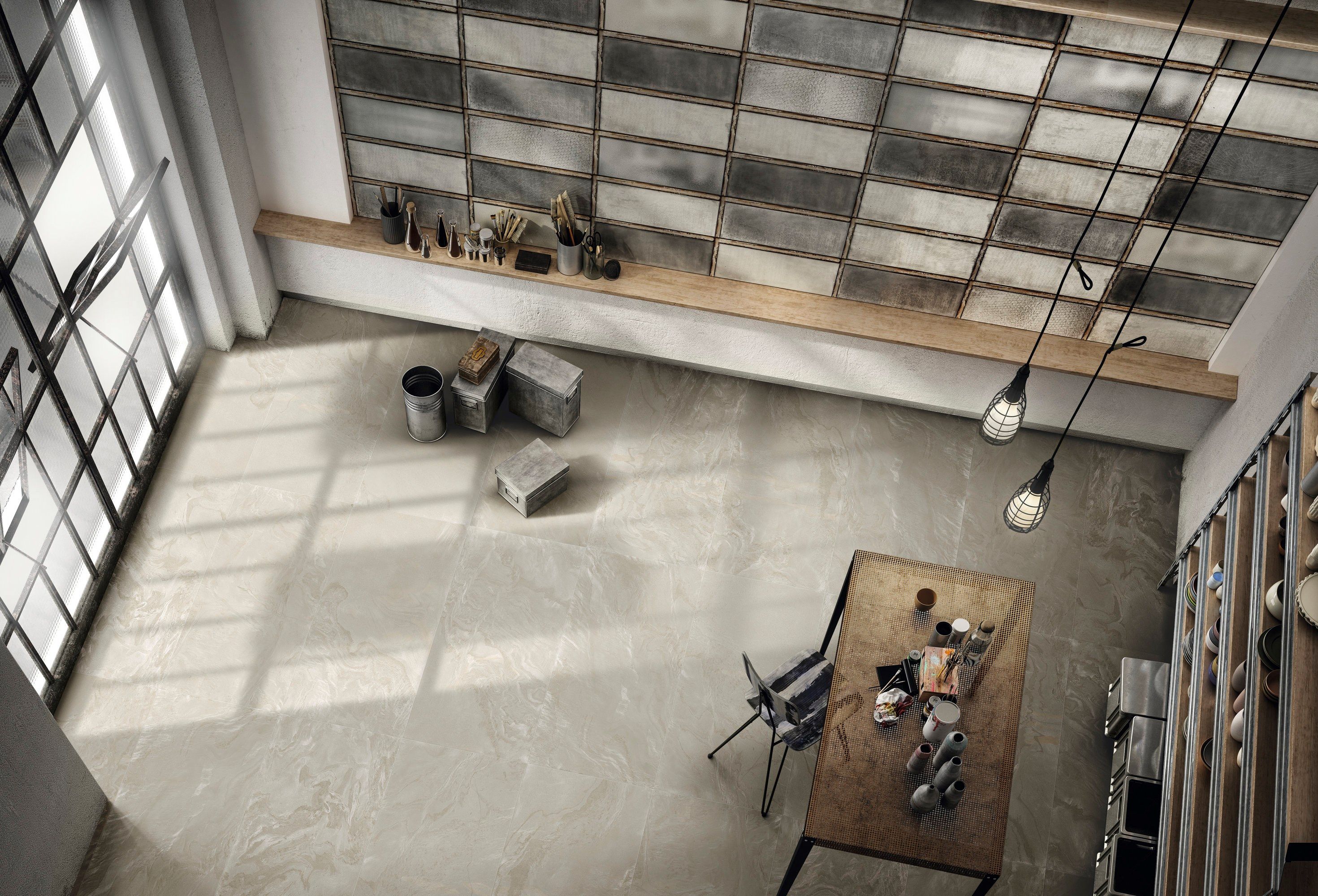 Внутренняя отделка керамогранита с металлическим эффектом IRIS Ceramica Diesel Living ARCH-00104263 - Вид №3