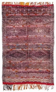 AFOLKI Прямоугольный шерстяной коврик с длинным ворсом и узором Zemmor Taa30be