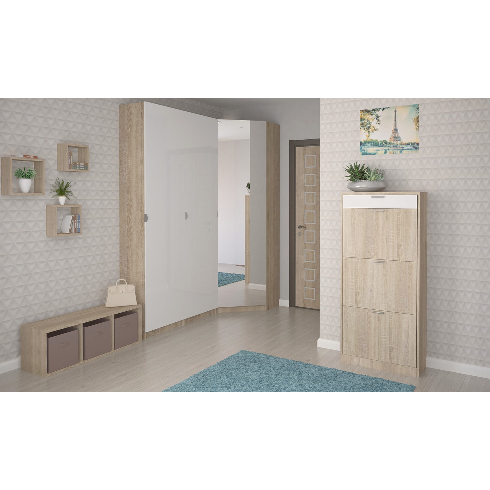 18662871 Каркас углового шкафа Лион 84x84x232 см цвет дуб сонома Santreyd  - Вид №7