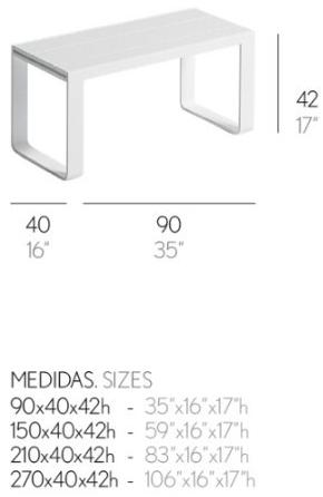 GANDIABLASCO Садовая скамейка из алюминия Flat sun-id-1458798 - Вид №9