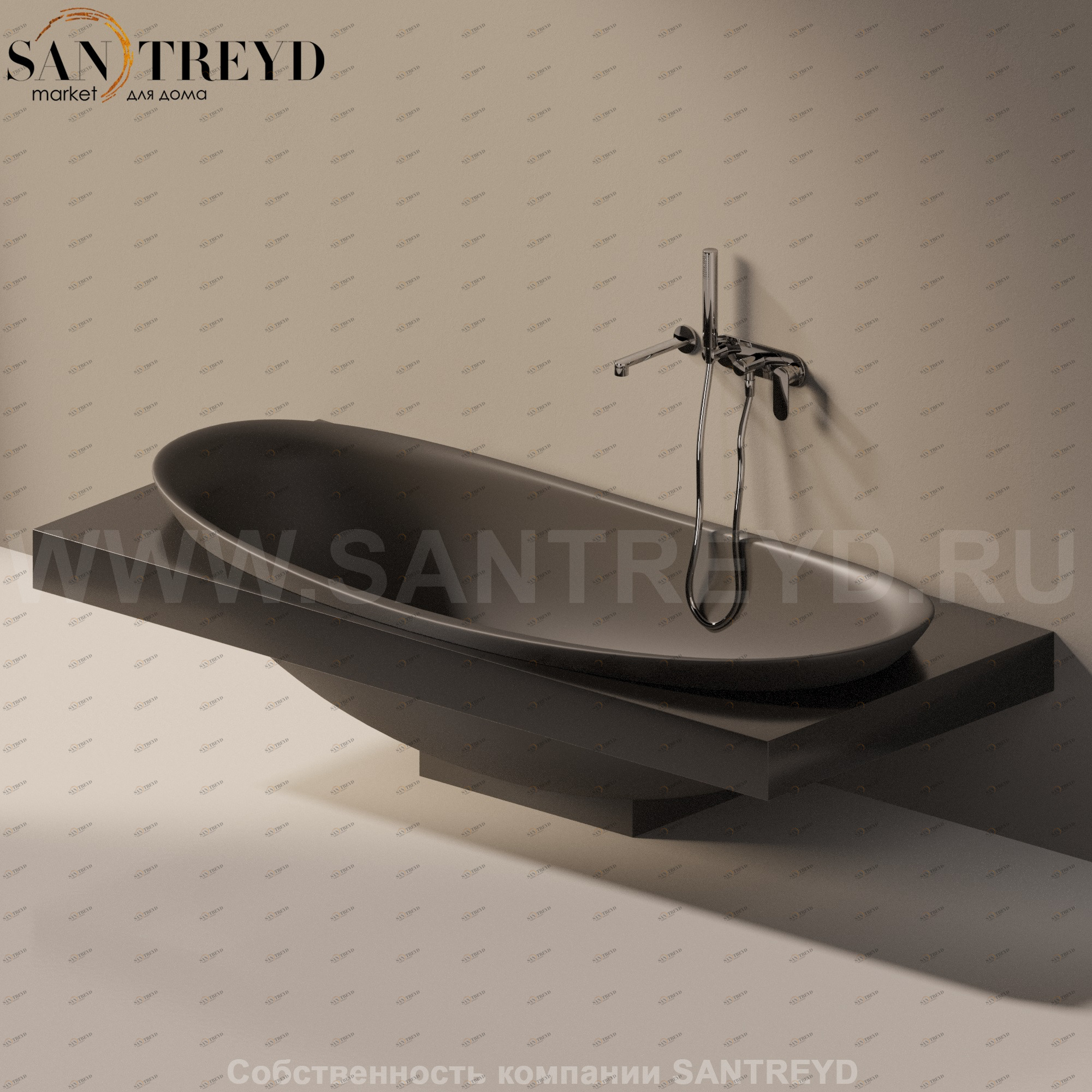 Flaminia IO e SI Ванна встроенная 193 см черная IOeSI84.7006 Ceramica Flaminia