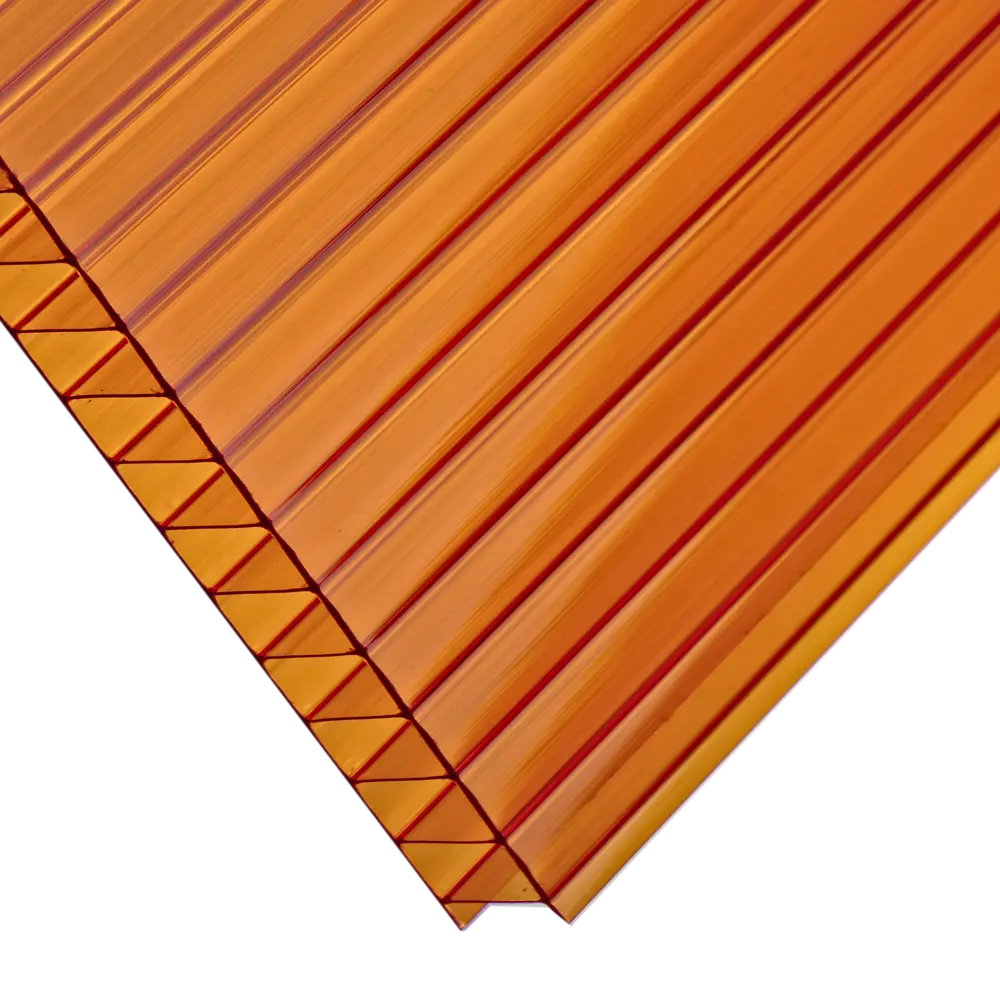 Поликарбонат сотовый Киви 8 мм 1.05x2 м янтарный 25% STLM-2104503