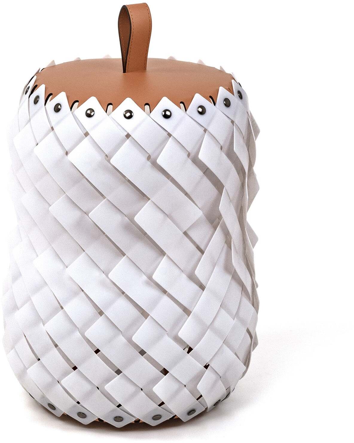 Напольный фонарь Almeria - Ø 45XH36 см / регенерированная кожа_коричневый