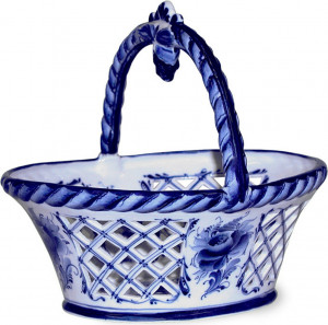 10621817 Гжельский фарфоровый завод Конфетница "Ягодка" 1с Фарфор, Керамика