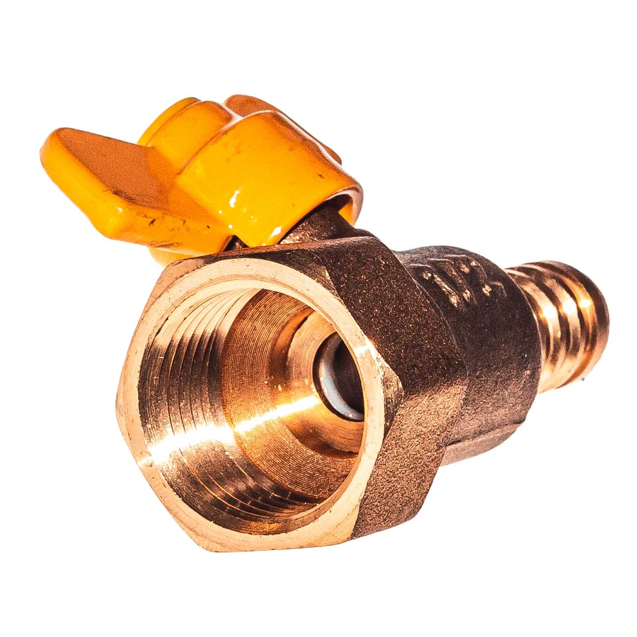 21720 Кран шаровой внутренняя резьба 1/2" со штуцером на 10мм, латунь LAB.Space  - Вид №3