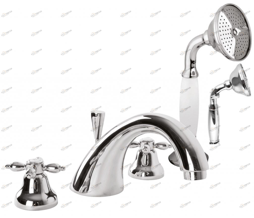 Смеситель на борт ванны с ручным выдвижным душем CEZARES NOSTALGIA-BVD-01-M