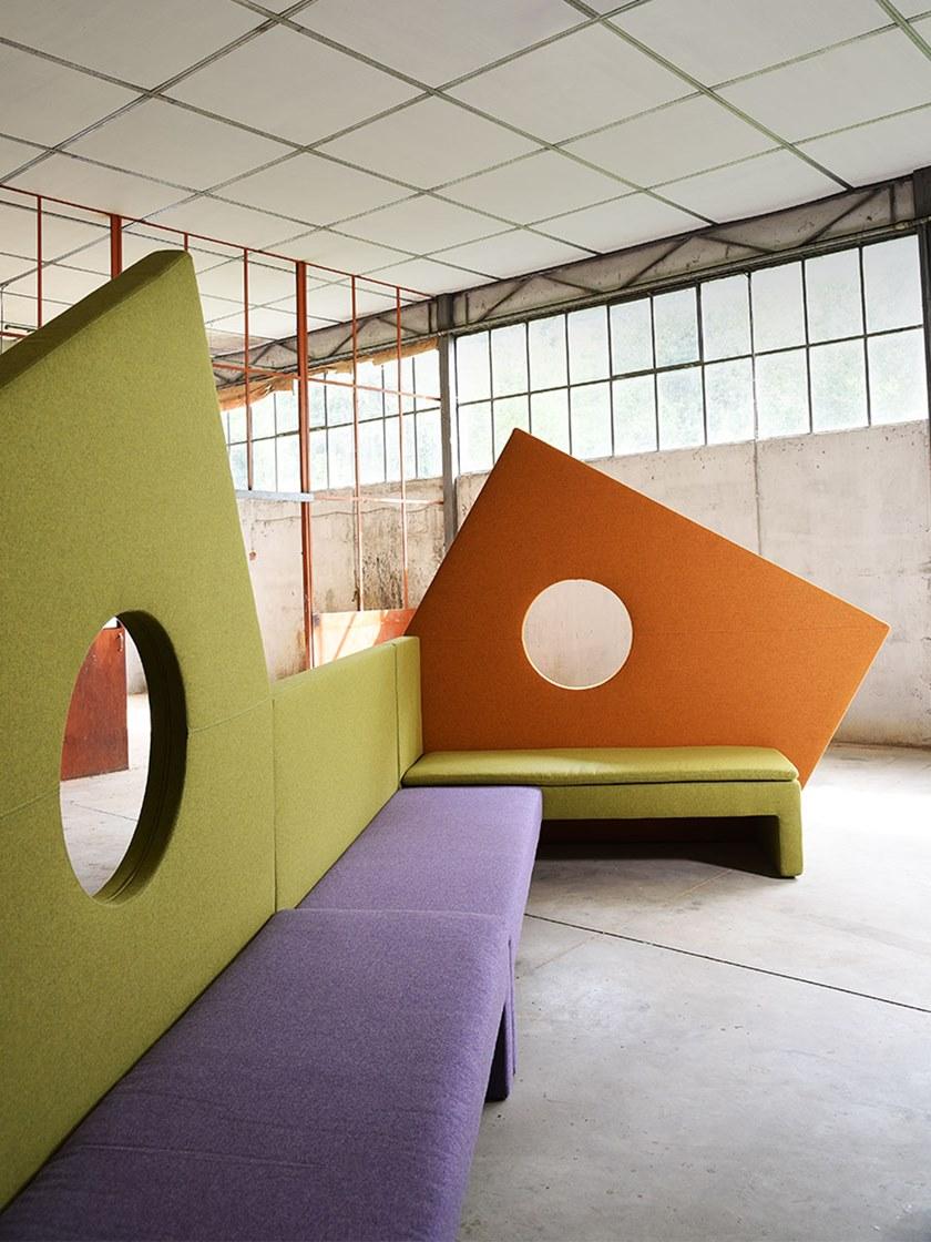 Adrenalina Модульный модульный диван в современном стиле из ткани с высокой спинкой Micromega sun-id-1400311 - Вид №6