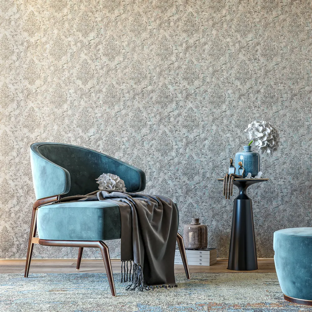 Обои флизелиновые Palitra Home Diamond бежево-зеленые 1.06 м HC71781-27 STLM-2185490 - Вид №2