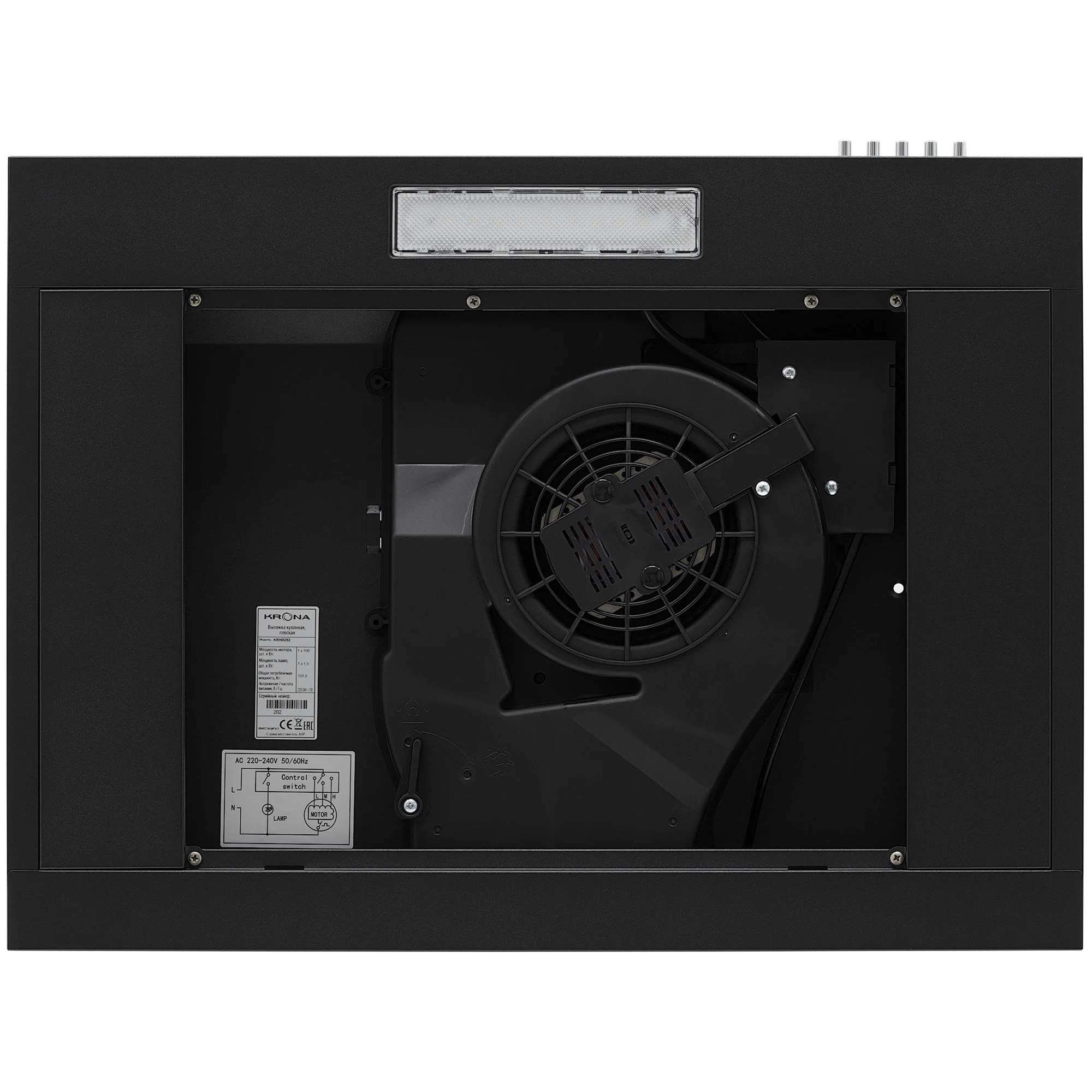 9282052 Вытяжка подвесная KRONA JILLIAN 600 black PB черный/черный KRONA1 STDN-0055119 - Вид №9